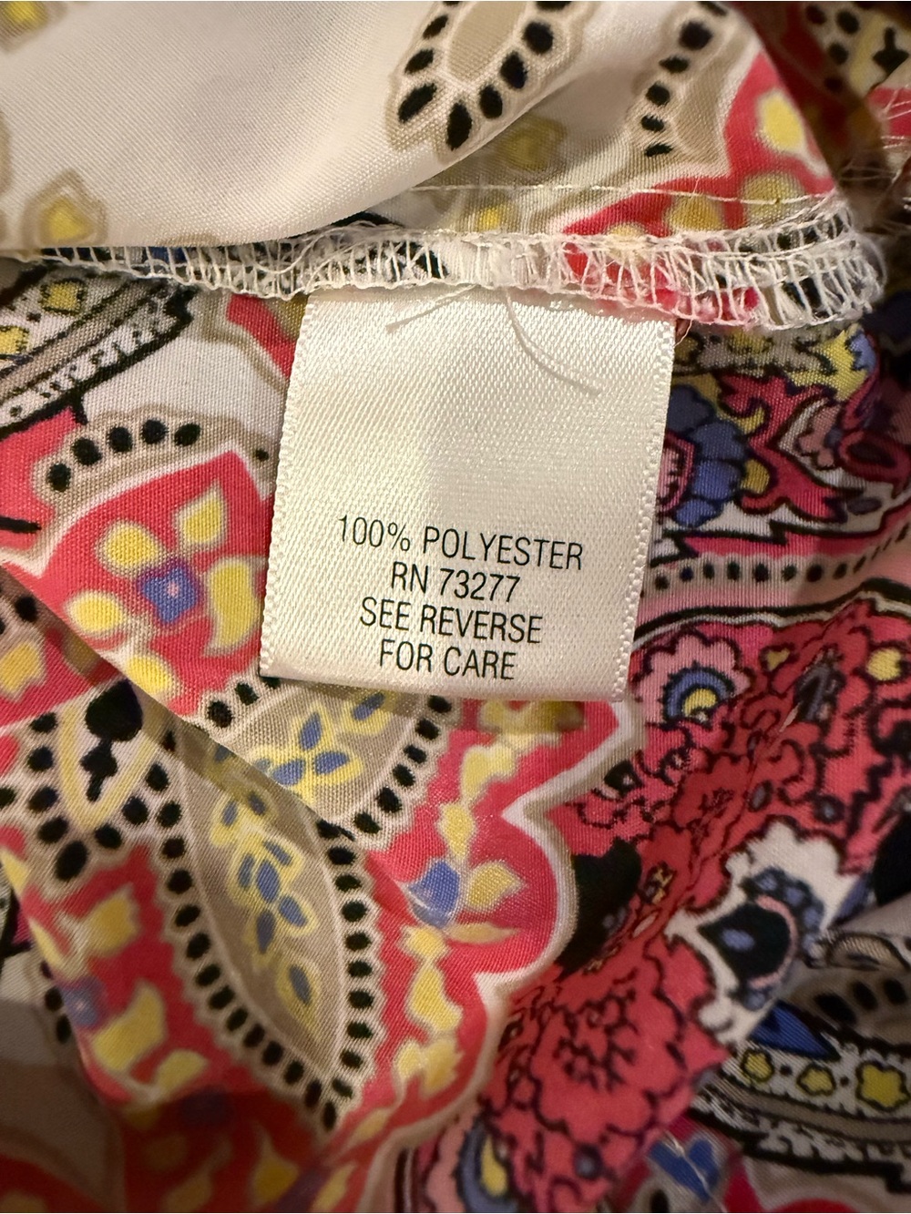 Dana Buchman Paisley Sleeveless Blouse Small Pink Blue Collared Career Top - Picture 10 of 11